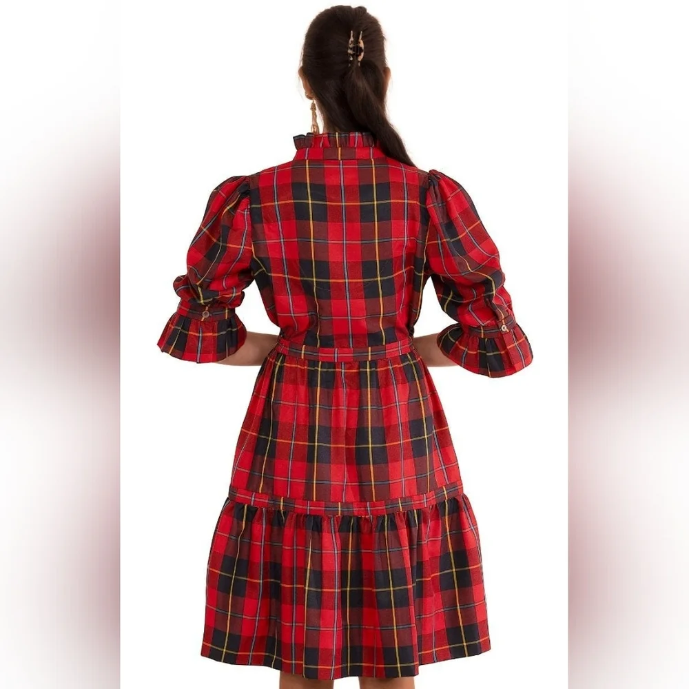 Plaid Ruffle Dress - Picture 4 of 11